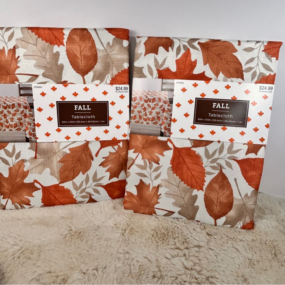 Fall Tablecloth with Leaf Design 2)‎ 60”x104”